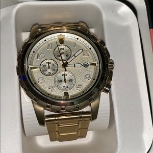 Men’s Fossil Gold-Tone Stainless Steel Watch 45mm